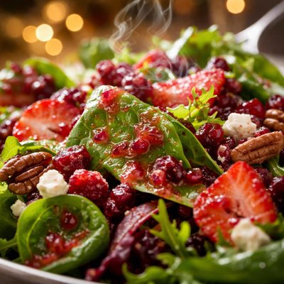 Image of Mixed Greens Salad with Roasted Cranberry Vinaigrette