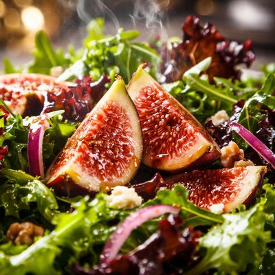 Image of Mixed Greens with Fig and Wine Dressing