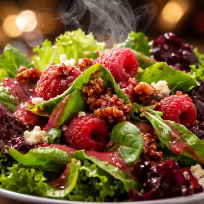 Image of Mixed Greens with Raspberry Walnut Dressing