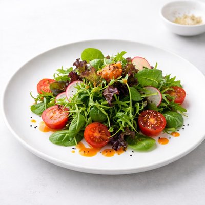 Image of Mixed Greens with Tomato Ginger Dressing