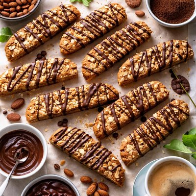 Image of Mocha Almond Biscotti with Chocolate Drizzle