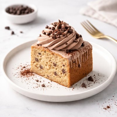 Image of Mocha Chip Chiffon Cake Whipped Chocolate Cream