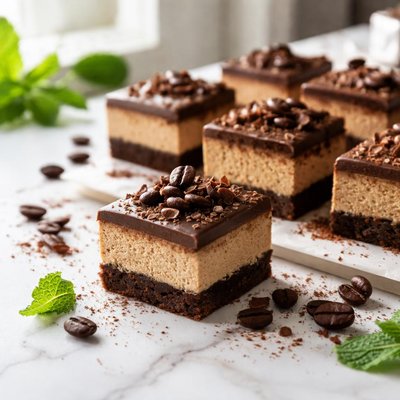 Image of Mocha Truffle Cheesecake Squares Low Carb