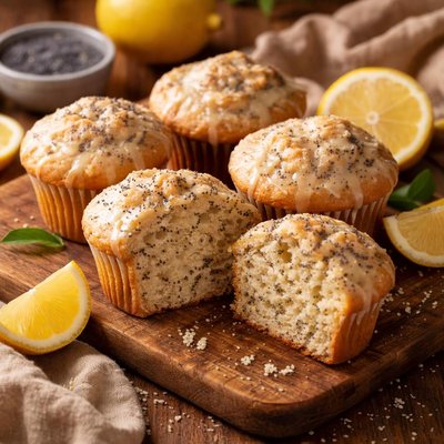 Image of Moist and Fluffy Lemon Poppy Seed Muffins