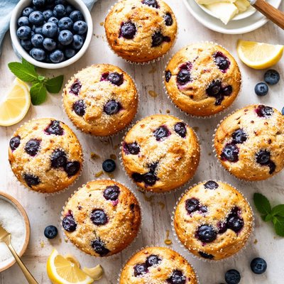 Image of Moist Blueberry Muffins
