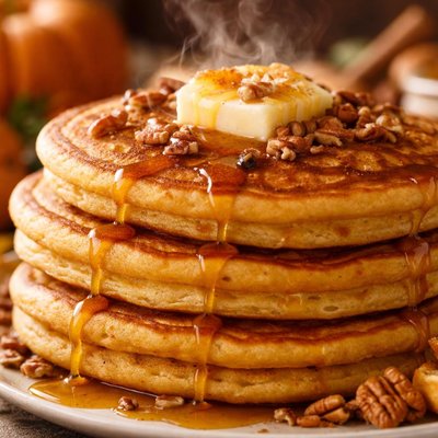 Image of Moist Buttermilk Pancakes with Pumpkin Puree