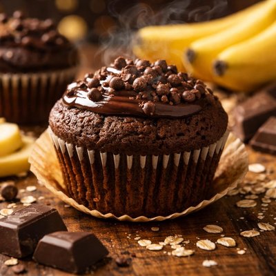 Image of Moist Chocolate Banana Whole Wheat Cupcakes