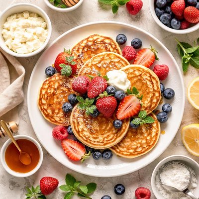 Image of Moist Delicious Cottage Cheese Pancakes