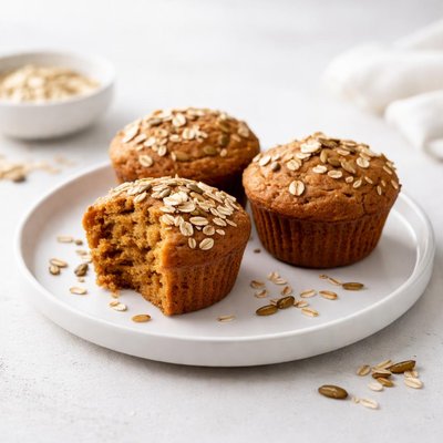 Image of Moist Oatmeal Pumpkin Muffins
