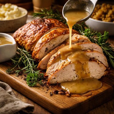 Image of Moist Tender Turkey with Gravy