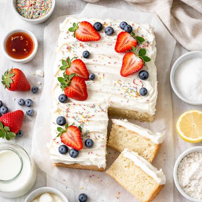 Image of Moist White Cake Egg Free