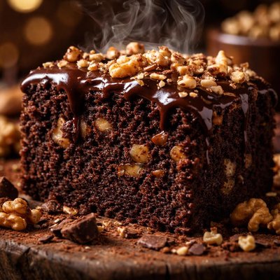 Image of Moisty Chocolate and Walnut Cake