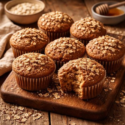 Image of Molassy Oat Flax Muffins