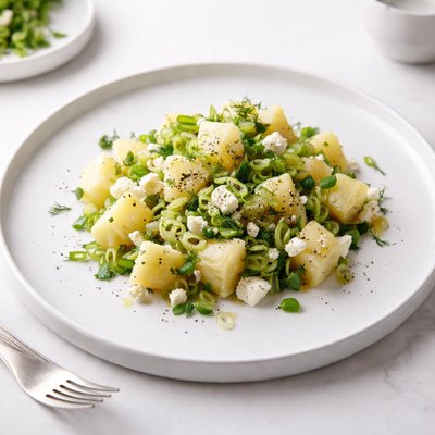 Image of Moldavian Potato Feta and Scallion Salad