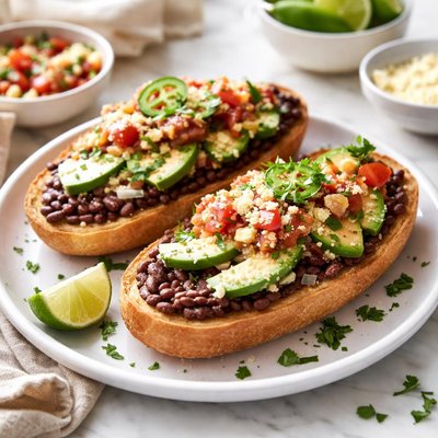 Image of Molletes Ii Mexican Beans on Toast
