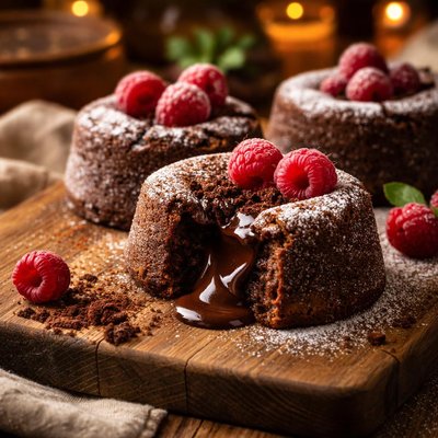Image of Molten Spiced Chocolate Cabernet Cakes