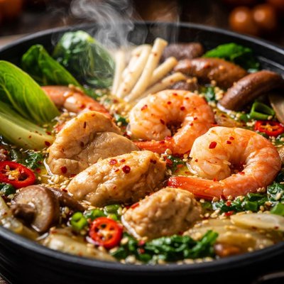 Image of Mongolian Hotpot with Chicken and Shrimp