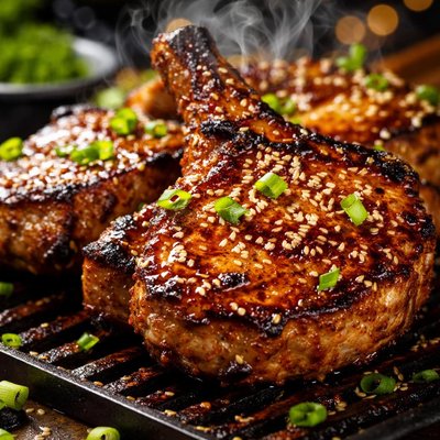 Image of Mongolian Pork Chops Mustards Grill