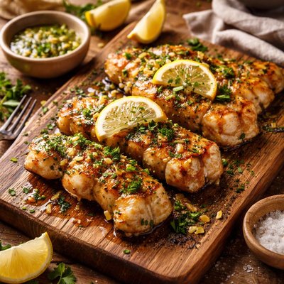 Image of Monkfish with Lemon Parsley Sauce