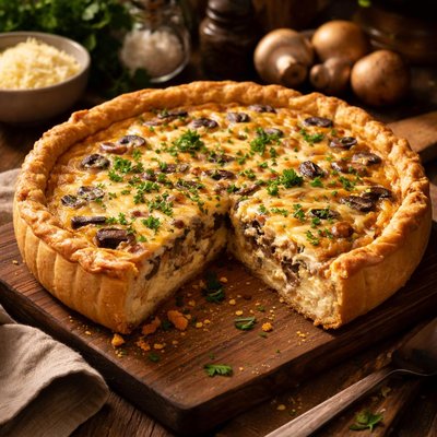 Image of Moosewood Swiss Cheese and Mushroom Quiche