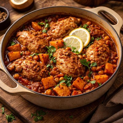 Image of Moroccan Chicken Stew with Sweet Potatoes