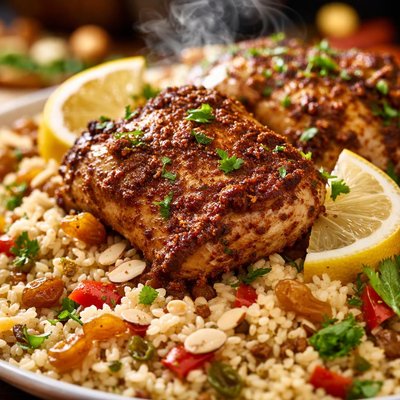 Image of Moroccan Chicken with Almond Couscous