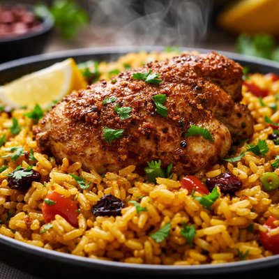 Image of Moroccan Chicken with Golden Rice