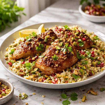 Image of Moroccan Chicken with Pistachio Couscous