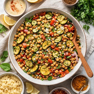 Image of Moroccan Chickpea Zucchini Salad Africa