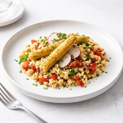 Image of Moroccan Couscous Salad with Baby Corn