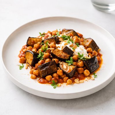 Image of Moroccan Eggplant with Garbanzo Beans