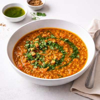 Image of Moroccan Lentil Soup with Coriander Oil