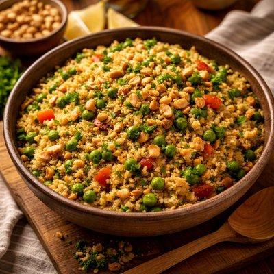 Image of Moroccan Peanut Couscous with Peas