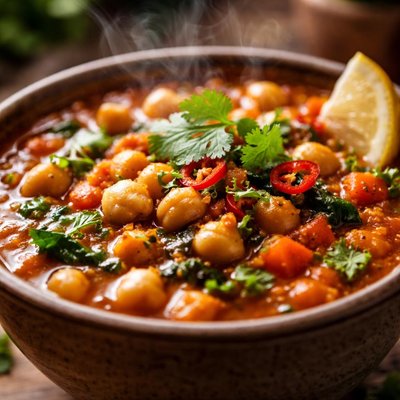 Image of Moroccan Spiced Chickpea or Garbanzo Soup