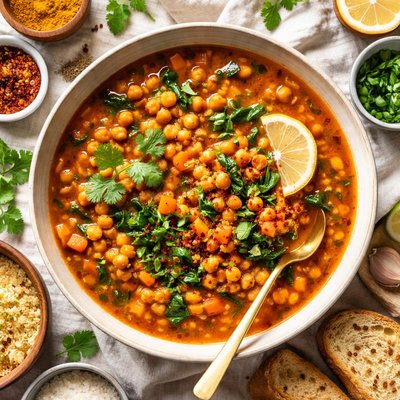 Image of Moroccan Spiced Chickpea Soup