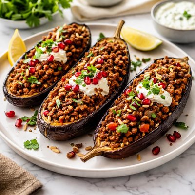 Image of Moroccan Stuffed Eggplant Aubergine