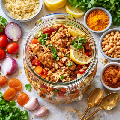 Image of Moroccan Style Chicken in a Jar