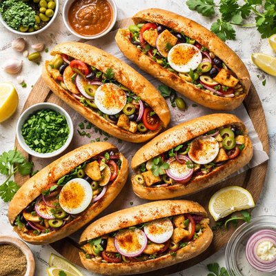 Image of Moroccan Style Potato and Egg Sandwiches