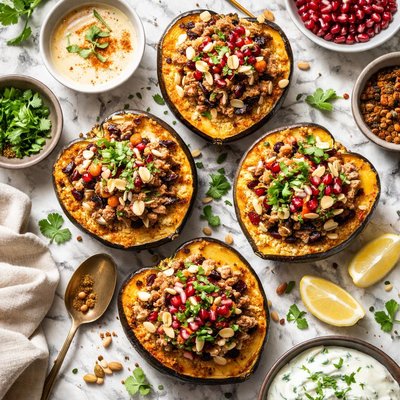 Image of Moroccan Style Stuffed Acorn Squash