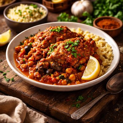 Image of Moroccan Tomato Chicken with Couscous