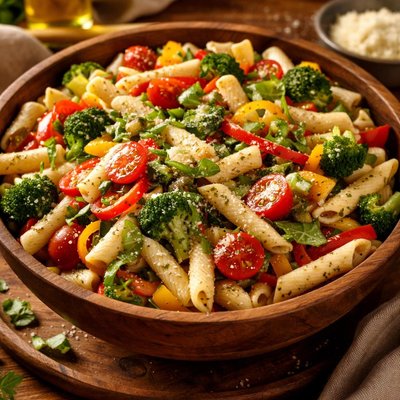 Image of Mostaccioli Pasta Primavera Salad