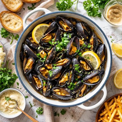 Image of Moules Marinieres Belgian Mussels