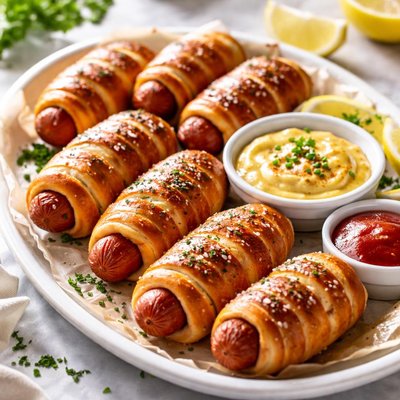 Image of Movie Night Pretzel Dogs with Sweet Curry Mayo