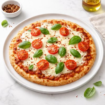 Image of Vegan Mozzarella and Tomato Pizza