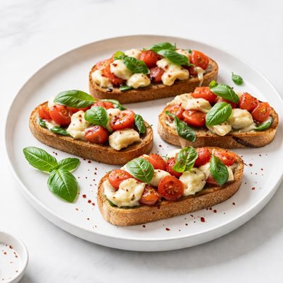 Image of Mozzarella Basil and Garlic Bruschetta