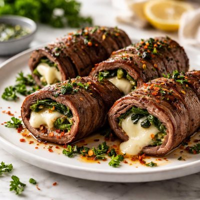 Image of Mozzarella Filled Steak Rolls