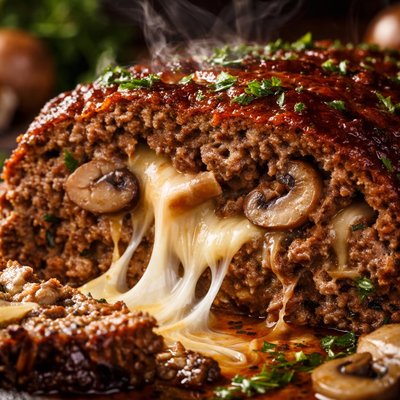 Image of Mozzarella Mushroom Meatloaf