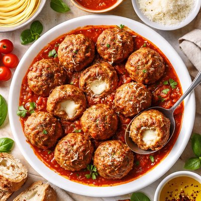 Image of Mozzarella Stuffed Meatballs