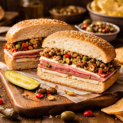 Image of Muffuletta Olive Salad Sandwich Recipe