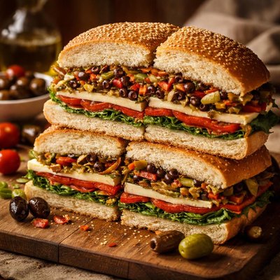 Image of Vegan Muffuletta Sandwich